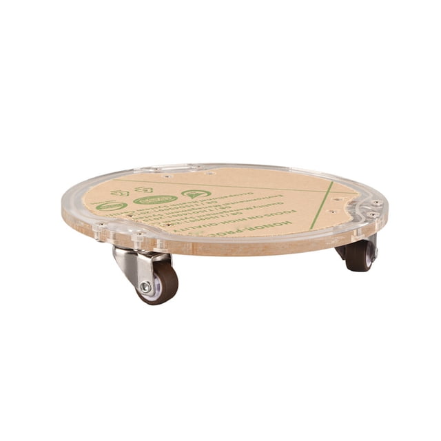 Bandeja acrílica con ruedas, bandeja acrílica transparente redonda, soporte para maceta, soporte inferior para aire acondicionado, eficiencia maximizada