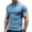 Blue, variant on FAWUUDO Men's Knit Shirts Solid Color Casual Button Lapel Breathable Quick Dry Slim Fit Short Sleeve H-Rose Gold