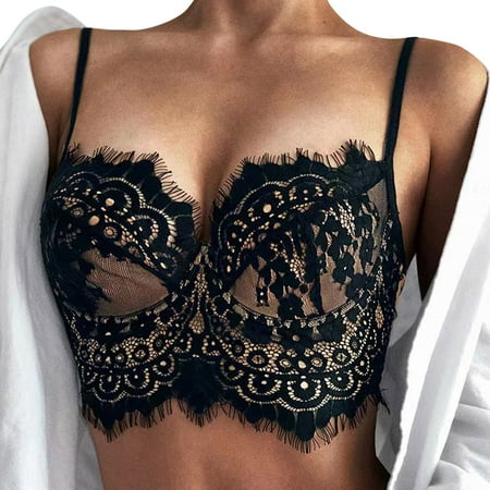 MQLKF Women s Big Backless Ultra Thin Lace Steel Ring Sexy Underwear Eyelashes Bra Sexy Underwear Sexy Elegant Breathable Women Nightwear