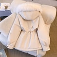 thumbnail image 2 of Chaqueta de plumón con capucha forrada de lana para mujer, Parkas acolchadas con cordón cálido, ropa de calle informal coreana, prendas de vestir acolchadas para mujer, 2 of 2