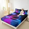 thumbnail image 4 of Manfei Boys Basketball Queen Sheet Sets, Teens Sports Flat Sheet, Pink Blue Gradient Basketball Court Queen Fitted Sheet, Luxury Bedroom Decor4 Pieces, 4 of 7