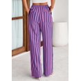 thumbnail image 2 of Pantalones de pijama PRETTYGARDEN para mujer, pierna ancha, algodón a rayas, 2 of 9