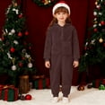 thumbnail image 7 of WOYY Boys Girls Hooded Jumpsuit Winter Warm Soft Pajama Zipper Onesie, Sizes 9-10, 7 of 7