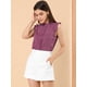 thumbnail image 2 of Blusas Elegante Sin Mangas Vintage De La Década De 1950 Con Volantes Para Oficina De Negocios Para Mujer Morado oscuro M, 2 of 6