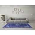 thumbnail image 3 of Ahgly Company Machine Washable Indoor Rectangle Medallion Blue Traditional Area Rugs, 3' x 5', 3 of 4