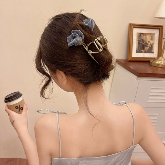 Sassy Series Blue Shark Clip - Strong Grip for Thick Hair, Elegant Design for Everyday Use