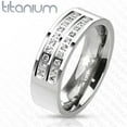 thumbnail image 3 of HIS & HER 3PC SILVER STAINLESS STEEL & TITANIUM WEDDING ENGAGEMENT RING Band SET Size Women's 06 Men's 11, 3 of 4