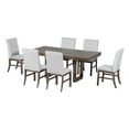 thumbnail image 3 of Traditional 7-Piece Dining Table Set for 6, 72" Extendable Kicthen Table with 12inch Butterfly Leaf and 6 Upholstered Dining Table Set, for Dining Room, 3 of 7