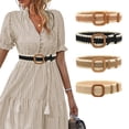 thumbnail image 6 of Boho Braided Belts Casual Beach Belt With Wood Buckle Elastic Fashion Belts for Women Dresses Wide Waist Belts for Women Skinny Belts for Women Silver Buckle Fashion Belts for Women Dresses Plus Size, 6 of 7