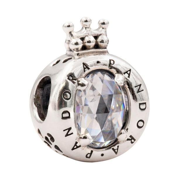 PANDORA PANDORA Crown O Sterling Silver Charm With Clear Cubic