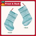 thumbnail image 2 of Fuzoiu Teal Turquoise Wood Print 18 inches Christmas Stockings, Personalized Christmas Stockings,for Family Decorations Hanging Ornament for Xmas Holiday Party, 2 of 7