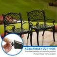 thumbnail image 3 of Dextrus Set of 2 Cast Aluminum Outdoor Patio Chair with Ergonomic Armrest, Adjustable Feet for Balcony, Lawn, Garden, Backyard, Hammered Bronze, 3 of 7