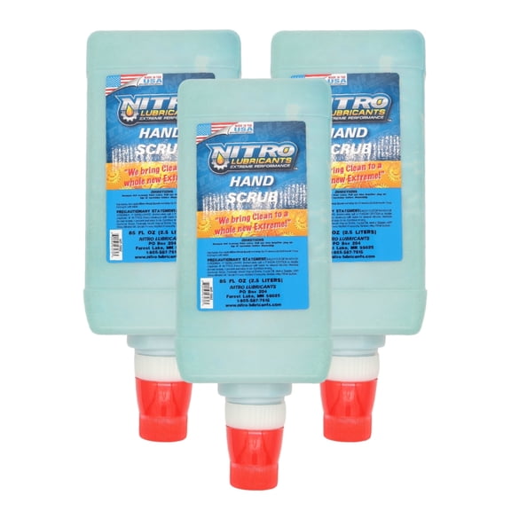 Nitro Lubricants Hand Scrub – Bulk 2.5 L for Dispensers (3-Pack) – Made in USA