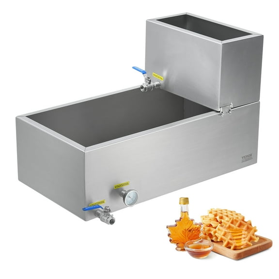 VEVOR Maple Syrup Evaporator Pan, 19.6 Gallon, 285 Cups of 8.8oz Maple Syrup, Flat Evaporator Pan with Thermometer, 2 Valves and 3 Heating Methods, 304 Stainless Steel Maple Syrup Pan for Home