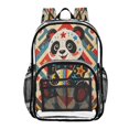 thumbnail image 4 of Iauyy Clear Backpack Heavy Duty PVC Transparent Backpack for College Workplace, Star Panda Art, 4 of 8