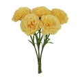 thumbnail image 2 of Artificial Carnation Bouquet, Silk Fake Flower Bouquet for Wedding Centerpiece, 11 Inch Tall Floral Arrangement - Home Decor Photo Prop, No Maintenance, Includes Ribbon(Yellow), 2 of 6