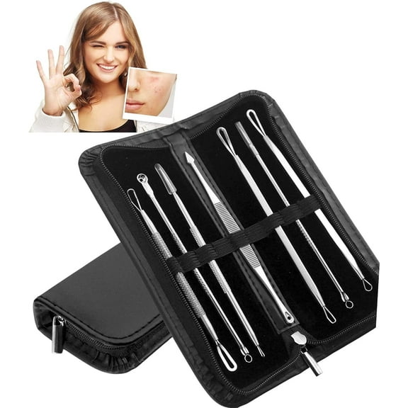 Roofei 7 in 1 Pimple Blackhead Extractor Tool Kit for Women and Men