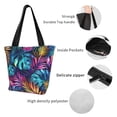 thumbnail image 6 of Hirioo Colorful Tropical Leaves for Women's Casual Shoulder Tote Bag Handbag For Women Work College Travel Business Shopping, 6 of 8