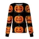 thumbnail image 1 of Women Long Sleeve Pattern Pocket Working Halloween Print Stand-up Collar Single-breasted Protective Overalls Cardigan Jacket Top, 1 of 4