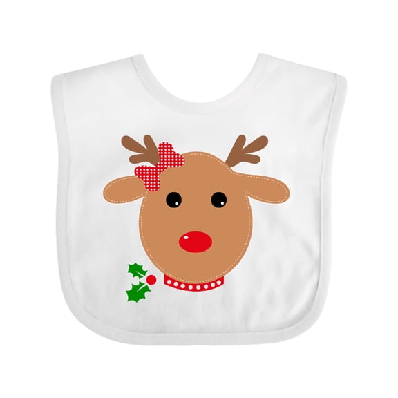 Inktastic girl reindeer Boys or Girls Baby Bib