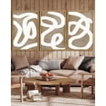 thumbnail image 3 of SHENIFY large 24x36in3pcs Natural Framed Mid-Century Duotone Minimal Dark Brush Stroke Boho Abstract Wall Art Neutral Modern Minimalist Painting Decorative Artwork, 3 of 6