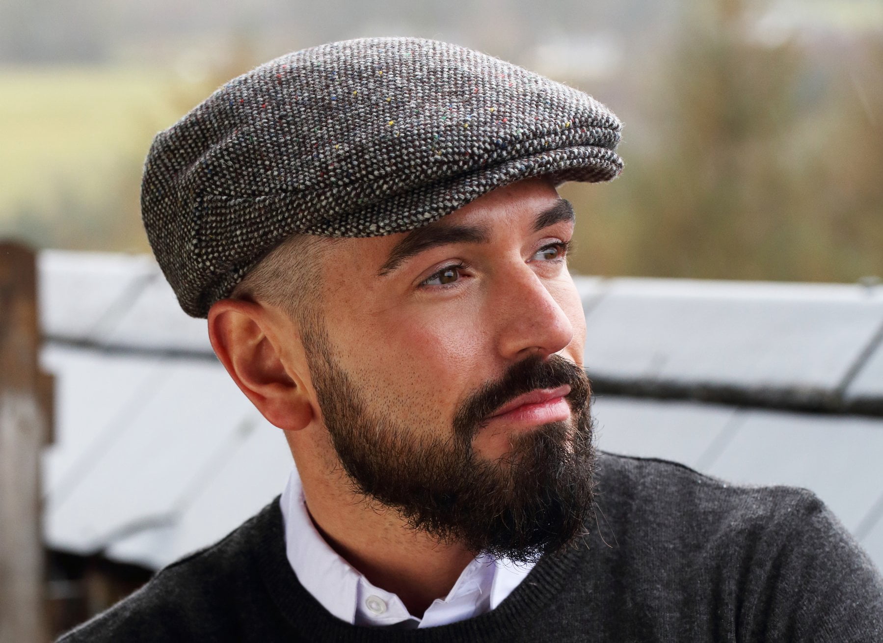 Hanna Hats of Donegal Vintage Flat Cap 100% Wool Tweed Men's Irish Hat Handcrafted in Ireland