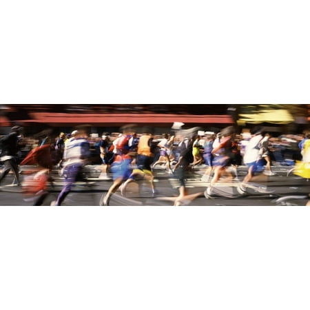 The Runners Shop Rapid City Marathon runners on the road New York Marathon New York City New York State USA Poster Print (12 x 36) ()