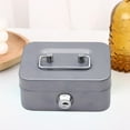 thumbnail image 2 of Pozyie Locking Steel Mini Cash Box with Removable Coin Tray and Key Lock for Kids,4.92" x 3.74" x 2.39",Grey, 2 of 7