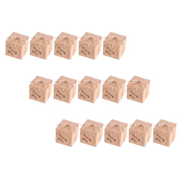 MERRYHAPY 60Pcs Candy Box Brown Kraft Paper Storage Case with Cards for Chocolate