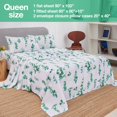 thumbnail image 2 of Floral Printed Sheet Set King Soft Microfiber Botanical Bed Sheets Extra Deep Pocket Pieces, 2 of 7