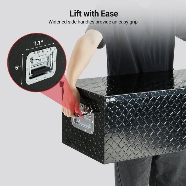 GloryStar Aluminum Tool Box Organizer for Truck Beds, Durable Toolbox with Slide-Out Shelf for Secure Storage