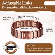 Wollet Copper Bracelet for Men 3X Magnetic Bracelets 99.99% Pure Copper Wristband