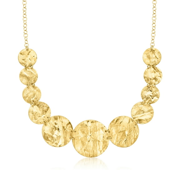 Ross-Simons Italian 18kt Gold Over Sterling Graduated Disc Necklace, Women's, Adult