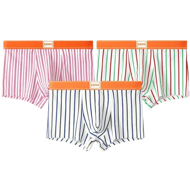 Boxeurs en Coton pour Hommes Design Rayé sous-Vêtements Quotidiens