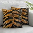 thumbnail image 3 of Orinice Tiger Print Fur Graphic Decorative Cushion Throw Pillow Cover Short Plush Pillowcase 1PC 24x24in, 3 of 5