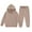 Beige, variant on Tiijoy Toddler Girls Sweatsuit Solid Color Pullover Hoodie Sweatpants Comfy Casual Outfits