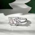 thumbnail image 4 of Oryn Jewelry 14K White Gold Plated Birthday Ring Band - 1.78 Ct Asscher Cut Moissanite Band for Women - Simple 3-Stone Anniversary Engagement Ring - 4 Prong Gift Band, 4 of 6
