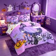 thumbnail image 2 of Homewish Purple 3D Letter Print 7-Piece King Bedding,Halloween Monogrammed O King Bed in a Bag,Halloween Reversible, 2 of 8