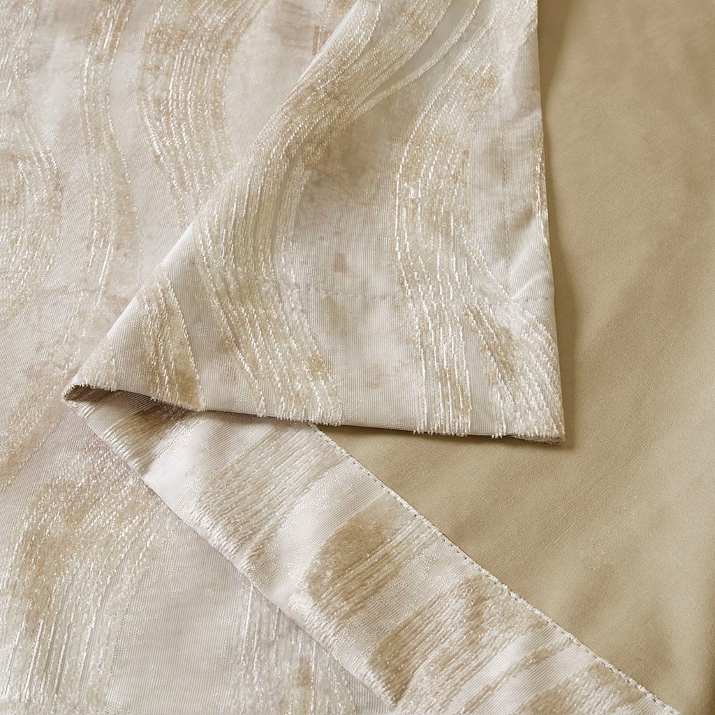 Printed Jacquard Grommet Top Total Blackout Curtain Panel (Only 1 Pc Panel)