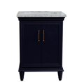 thumbnail image 2 of 25 in. Single Wooden Vanity  Blue with White Carrara Rectangle Sink, 2 of 13