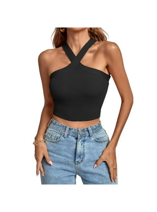 Women Sexy Crisscross Halter Sling Tank Top Y2K Spaghetti Strap Crop Cami  Shirts Tops Streetwear (Ruched Black, S) at  Women's Clothing store