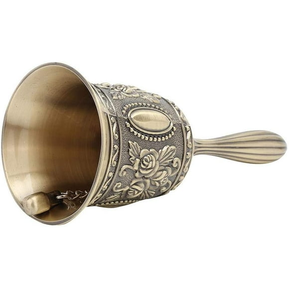 Hand Bell, Vintage Zinc Alloy Dinner Handbell Multipurpose Call Service Bells for Home Wedding Decoration Bar Santa