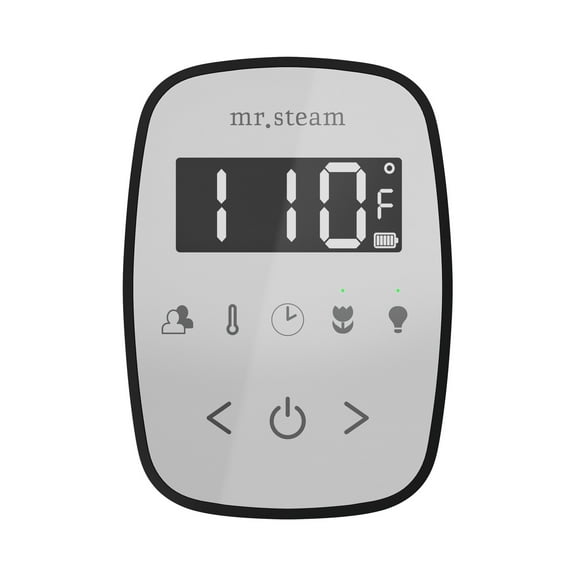 Mr Steam TempoFlex Steam Shower Control and Steamhead in White Brushed Nickel