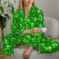 thumbnail image 6 of Uemuo St Patrick's Day2 Pattern Womens Pajama Sets,PJ Set for Women,Pajamas for Women Logo,Long Sleeve Pajama Set for Women,Soft Long Sleeve Top With Pants-X-Large, 6 of 9