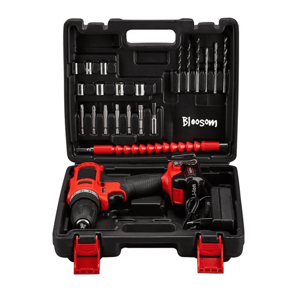 Taladro percutor Bloosom inalámbrico de 10mm 21V Rojo
