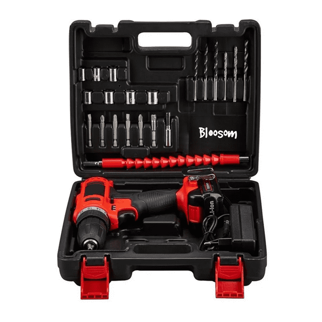 Taladro percutor Bloosom inalámbrico de 10mm 21V Rojo