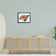 thumbnail image 2 of Bold Orange Nautical Turtle Animals & Insects Graphic Art Jet Black Framed Art Print Wall Art, 2 of 6