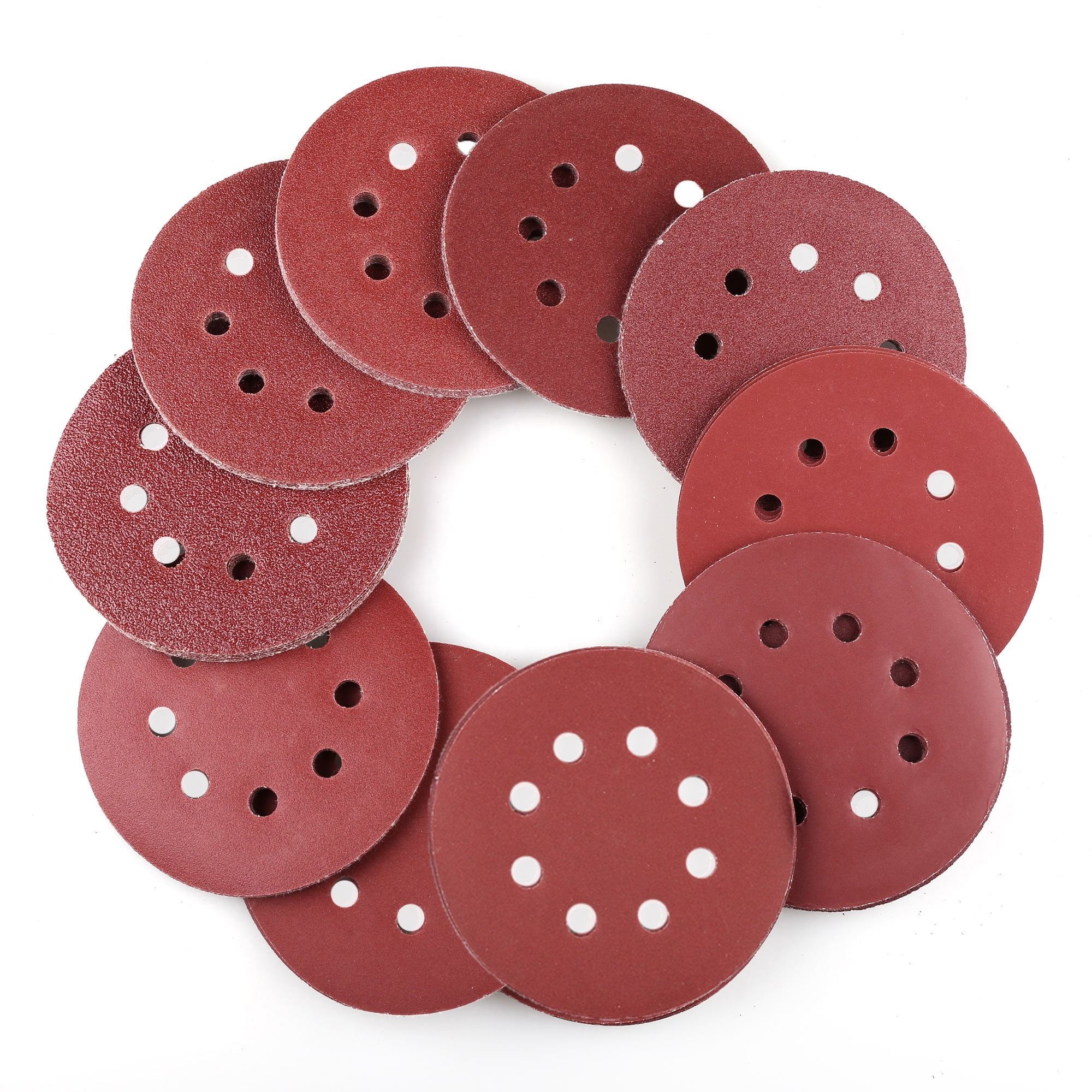 Sandpaper Sheet Painting Supplies and Wall Treatments 9 Inch 8 Holes,10-Sheet 40 60 80 100 120 Assorted Grit Multipurpose Sanding Dics for Wood Furniture Finishing