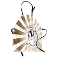 thumbnail image 1 of Baseball Apron Retro Illustration of Baseball Player on Distressed Striped Pattern Pop Art Image, Unisex Kitchen Bib Apron with Adjustable Neck for Cooking Baking Gardening, Brown White, by Ambesonne, 1 of 3