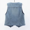 thumbnail image 3 of Women Denim Vest Polyester Slim Fit Korean Version for Daily and Vacation Wear, 3 of 3